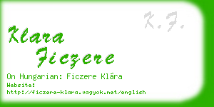 klara ficzere business card