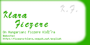 klara ficzere business card